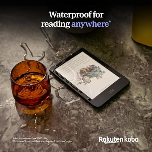 Kobo Clara Colour | Colour eReader | 6” Glare-Free Colour E Ink Kaleido™ 3 Display | Dark Mode Option | Waterproof | Audiobooks | 16GB of Storage | Black 6