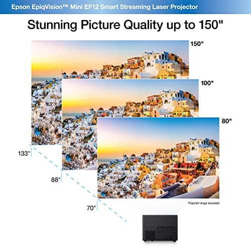 Epson EpiqVision Mini EF12 Smart Streaming Laser Projector, HDR, Android TV, Portable, sound by Yamaha, 3LCD, 1080p, 1000 lumens Color and White Brightness (Renewed) 11