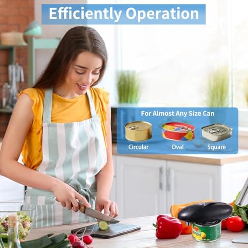 Can Opener Electric - Upgraded One-Touch Automatic, Smooth Edge, USB-C Rechargeable, Perfect for Seniors (Black) 6