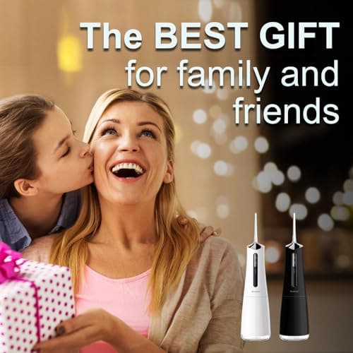 Nicefeel Water Dental Flosser Pick for Teeth 3 Modes Cordless Portable Water Teeth Cleaner Ipx7 Waterproof Oral Irrigator 300ml Tank Water Teeth Cleaner Rechargeable Flossing (White, 4 Modes) 9