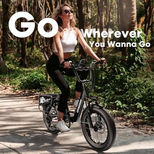 1500W Peak Electric Bike for Adults, 48V 20Ah Removable Battery Max Range 80Miles & 30MPH Electric Bicycle, 20''×4.0" Fat Tire Ebike,Fast Cargo Ebikes,Commute Mountain Step Thru E-Bike… 9