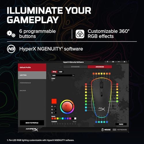 HyperX Pulsefire Surge - RGB Wired Optical Gaming Mouse, Pixart 3389 Sensor up to 16000 DPI, Ergonomic, 6 Programmable Buttons, Compatible with Windows 10/8.1/8/7 - Black 5
