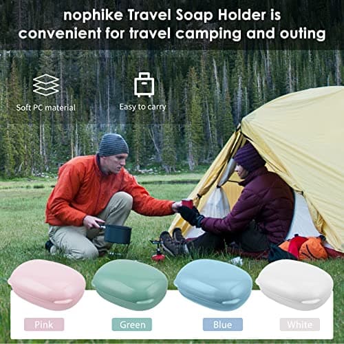 nophike Soap Holder with Lid 1 Pack，Travel Soap Container with Removable Draining Layer.Soap Dish for Home, Camping, Travel，Fashion Soap Box(Blue) 7