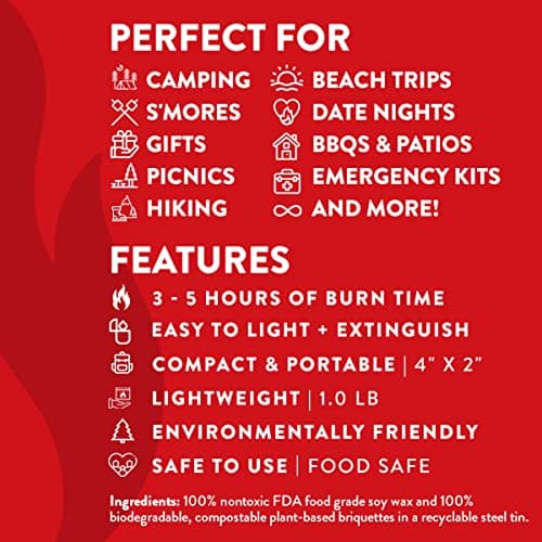 City Bonfires Portable Fire Pit - Mini Fire Pit, Table Top Firepit, No Wood, No Embers, 3-5 Hours of Burn Time - Food Safe for Smores - Lightweight, Emergency Heat, Camping Stove (2-Pack) 6