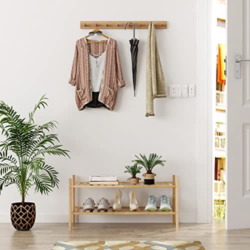 Z&L HOUSE 2-Tier Shoe Rack for Closet, Stackable Shoes Rack Organizer Free Standing Shoe Shelf for Entryway and Closet Hallway, Multifunctional Bamboo Rack in Different Combinations (2-Tier) 2