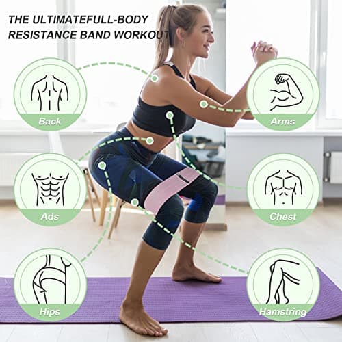 3 Levels Booty Bands Set, Resistance Bands for Working Out, Exercise Bands for Women Legs and Butt, Yoga Starter Set 5