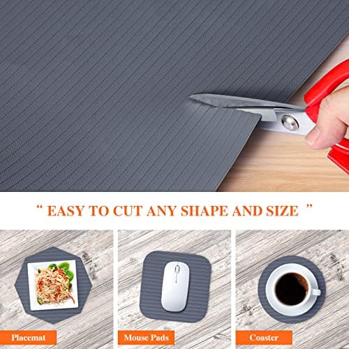 Mcrbeay Shelf Liner Non Adhesive, Washable Cabinet Liners for Shelves, Waterproof Durable Non-Slip Drawer Liners for Kitchen Cabinets, Cupboard, Pantry, Gray 12" X 20' 5