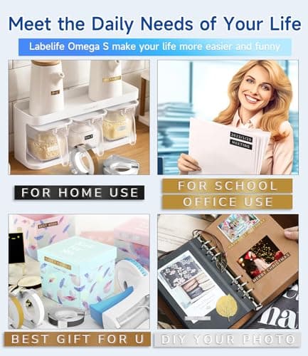 Labelife Embossing Label Maker Machine with Tapes,Omega S Vintage Embossed Label Maker,Retro Embossing Machine with 3 Rolls 3D Embossing Label Tapes Waterproof for Home Office Kids DIY Crafting, Blue 6