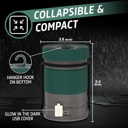 Energizer S-500 Hybrid Power Camping Lantern, Solar, Rechargeable, or AA Battery Powered, IPX4 Water Resistant Bright LED Lantern 6