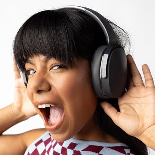 Skullcandy Hesh Evo Wireless Over-Ear Bluetooth Headphones with Extra USB-C Charging Cable, Noise Isolating, 36 Hours Battery, Foldable Lightweight Design, Microphone for iPhone Android - True Black 6