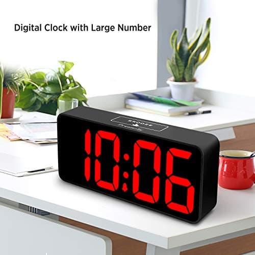 DreamSky Large Digital Alarm Clock Big Numbers for Seniors & Visually Impaired, 9 Inches Electric Clocks for Bedroom, Jumbo Display Fully Dimmable Brightness, USB Ports, Adjustable Alarm Volume 6