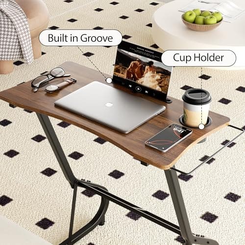 GRLEAF Adjustable Height Standing Desk for Walking Pad Treadmill, Desk for Laptop with Cup Holder, Desk for Bike/Cycling, Used for Bedrooms and Offices (Vintage Brown) 5