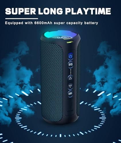 Ortizan Portable Bluetooth Speaker (2nd Gen), 40W powerful sound and deep bass, IPX7 waterproof, 30 hours of playtime, TWS for 2 speakers pairing for home, outdoor and travel - Electronics gift, Black 5