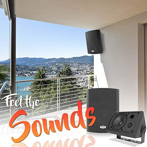 Pyle Wall Mount Home Speaker System - Active Passive Mountable Bookshelf Indoor Studio Garage Patio Stereo Sound Home Theater Speaker, Wireless Bluetooth Speaker Set W/ Aux & RCA - PDWR53BTBK (Black) 7