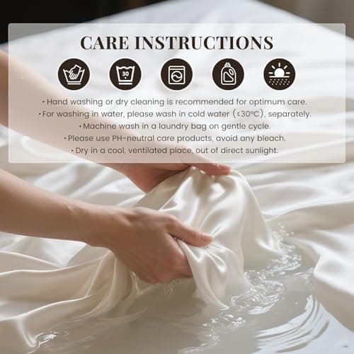 THXSILK Silk Pillowcase 22 Momme Pure Mulberry Silk Pillowcases with Hidden Zipper Soft Breathable Pillow Cover for Hair and Skin King, White 9