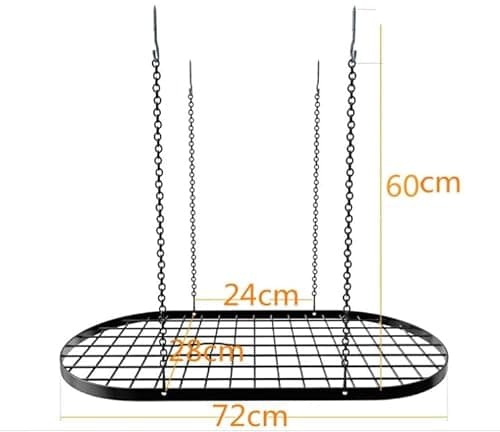 Black Hanging Pot and Pan Rack Organizer Space-Saving Ceiling Mount Cookware Storage Rack 2 Heavy Duty Swag Hangers and 15 S-Hooks; Bonus - 2 Heat Resistant Oven Mitts.Colgador Para ollas Y Sartenes. 8