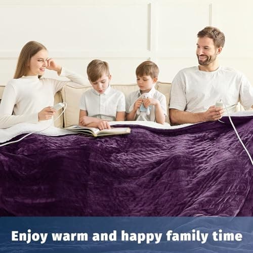 BOMOVA Heated Electric Blanket Queen- 84" x 90" Heating Blanket with 10 Heating Levels & 8 Hours Auto Off, Warm Flannel Blanket, Christmas Birthday Gifts for Women 4