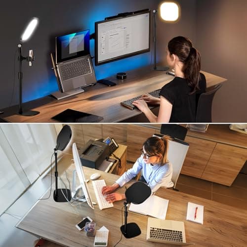 Zoom Lighting for Computer, Adjustable Desk Lighting for Video Calls, 30 Light Modes Video Conference Light, Desk Ring Light with Stand for Webcam, Meetings, Live Stream, Home Office. CRI 97.8 6