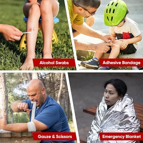 PTEROMY 150 Piece Mini First Aid Kit, Portable Small Emergency Kits Compact 1st Aid Kit for Car, Travel, Home, Camping, Outdoor, Hiking 6