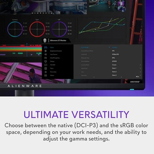 Alienware 27 4K Dual-Resolution Gaming Monitor - AW2725QF - 4K at 180Hz and FHD at 360Hz, 0.5ms GTG 1ms GTG (Extreme Mode), VESA AdaptiveSync, NVIDIA G-SYNC Compatible, HDMI/DP/USB 3.2 Gen1 - Black 8