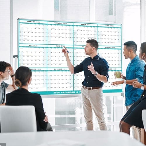 24" x 36" 2026 Wall Calendar, Folded Wet & Dry Erase Wall Calendar 12 Month, Annual Yearly Planner Yearly Laminated Calendar 2026 Horizontal/Vertical, with Julian Dates 8