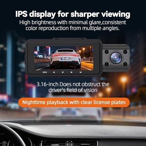 JIMIMAX 4K+1080P+1080P 3 Channel Dash Cam Front and Rear with Cabin, Free 128GB Card Included, 5.8GHz WIFI6 Dash Camera, IR Night Vision, Built-in GPS, G-Sensor, 24H Parking Mode, Support 512GB Max 8