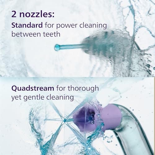 Philips Sonicare Cordless Power Flosser 3000 - Water Flosser with Innovative Quad Stream Technology, Oral Irrigator with 2 Flossing Modes and 3 Pressure Levels, IPX7 Waterproof, Black, HX3826/23 8