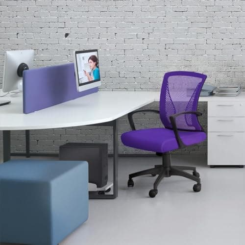 Furmax Office Chair Ergonomic Computer Desk Mesh Chair Mid Back Swivel Lumbar Support with Armrest (1, Violet) 8