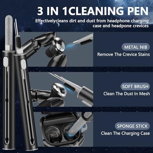 Galafoki with Lock Carbon Fiber Case for Samsung Galaxy Buds FE Case (2023) / Galaxy Buds 2 Pro Cases 2022/ Bud Pro 2021 /Bud 2 2021/ Bud Live 2020 with Keychain and Cleaner Kit - Black 5