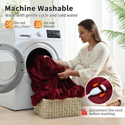 Fantico Electric Blanket Full Size, 77"x84" Heated Blankets with 10 Heat Settings & 0.5-12 Hours Adjustable Timer, Velvet Reversible Super Cozy, Overheat Protection, ETL Certified, Machine Washable 5