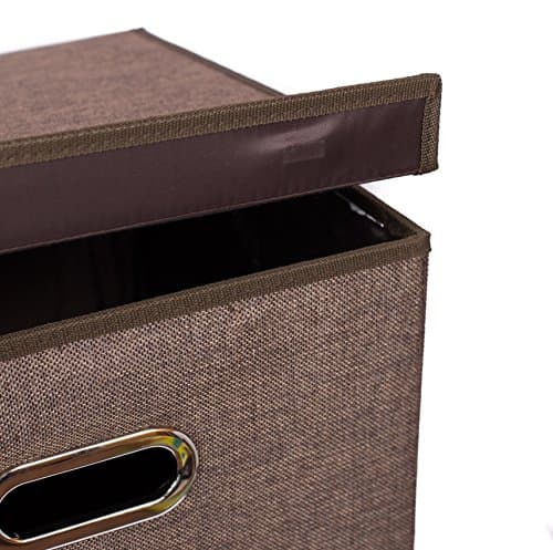 BIRDROCK HOME Laundry Hamper with Lid | Removable Bags for Sorting Clothes | Sectioned Laundry Basket for Bedroom & Bathroom | Collapsible Storage Bin with Cover | Double, Brown 7