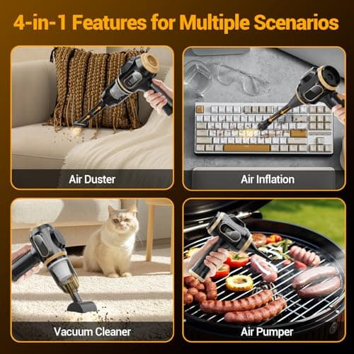 Scstartx Portable Car Vacuum Cordless Mini Handheld Vacuums Cleaner Rechargeable with LCD Display and Multi-Nozzles, High Power Hand held Cleaners for Car, Home, Office, Sofa, Pet Hair,Keyboard 5