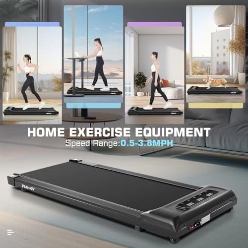 Walking Pad Treadmill 300 Lb Capacity Portable Treadmills for Home Office Under Desk Treadmill with App & Remote Control, LED Display/Ultra-Quiet/Installation-Free 5