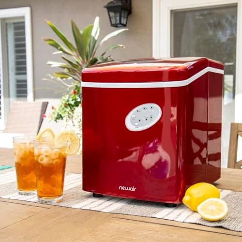 Newair Bullet Ice Machine - 28 lbs/Day Countertop Ice Maker, BPA Free, Portable Ice Maker Machine, 3 Size Ice Cube Maker, Ideal for Home Office, Kitchen or Bar | Red 10