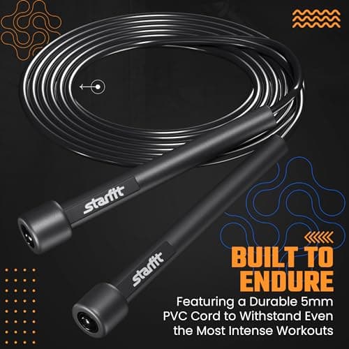 STARFIT Adjustable Lightweight Jump Rope - Tangle-Free Design for Cardio, HIIT, and Endurance Training - Durable Fitness Skipping Rope for All Levels. 8