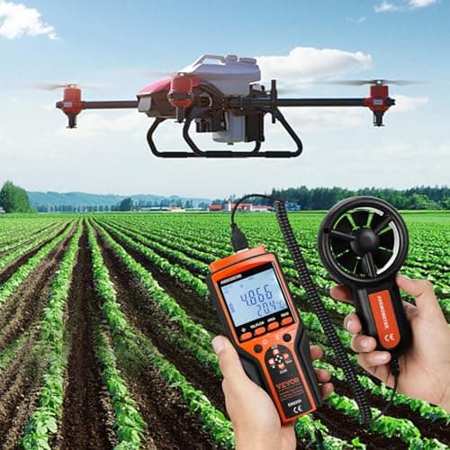 VEVOR Split Handheld Anemometer, 14-140, Digital Wind Speed CFM Meter Gauge with LED Backlight Screen, Measures Wind Velocity Temperature Air Flow, for Sailing Surfing Flying HVAC 8