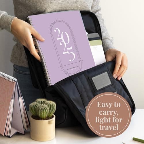 Rileys 2025 Weekly Planner - Annual Weekly & Monthly Agenda Planner, Jan - Dec 2025, Flexible Cover, Notes Pages, Twin-Wire Binding (8.5 x 11-Inches, Lilac) 7
