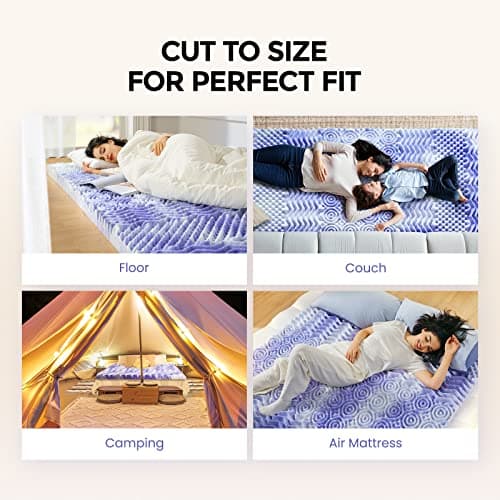 Dreamsmith 3 Inch 7-Zone Queen Memory Foam Mattress Topper, Gel Infused Foam Mattress Topper for Pressure Relief, CertiPUR-US Certified, Queen Size Bed Topper 7