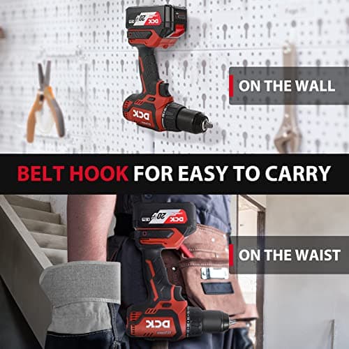 DCK Brushless Cordless Drill Set, 20V Max Electric Drill with 4.0Ah Battery 531in.lbs, 1/2Inch Keyless All-Metal Chuck, 2 Variable Speeds, Power Drill Kit for Screw Wood/Ceramic/Tile/Steel KDJZ04-13 6