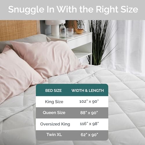 Bamtek 100% Viscose Derived from Bamboo Comforter, Cooling Comforter, Duvet Insert, Breathable, Extra Fluffy, Lightweight Comforters, Queen Size 5