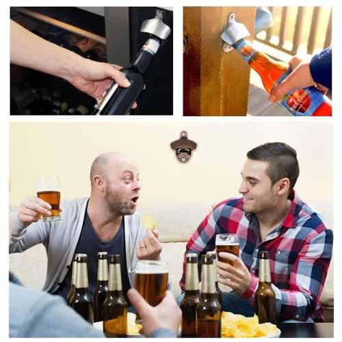 ANSLYQA Bottle Opener Wall Mounted, Vintage Beer Bottle Opener with Screws for Bars KTV Hotels Homes, (16 Pack, Bronze) 6