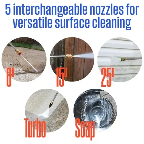 Westinghouse ePX3500 Electric Pressure Washer, 2500 Max PSI 1.76 Max GPM with Anti-Tipping Technology, Onboard Soap Tank, Pro-Style Steel Wand, 5-Nozzle Set, for Cars/Fences/Driveways/Home/Patios 8