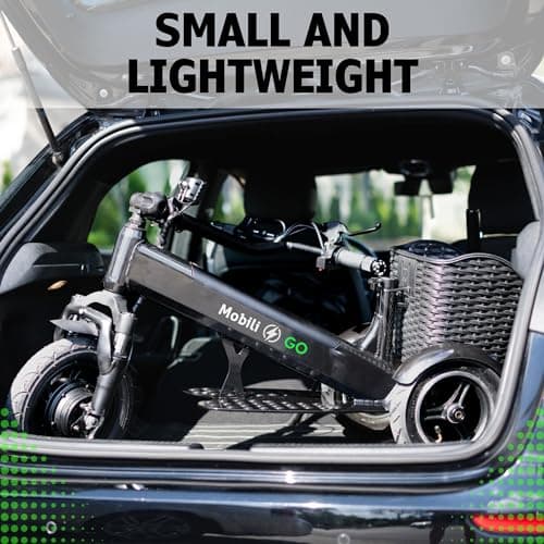 MobiliGo - 3 Wheel Foldable Electric Mobility Scooters for Adults, Seniors, and Elderly - Folding Scooter Lightweight - Long Range Travel, Power Extended Battery with Charger and Basket Included 5