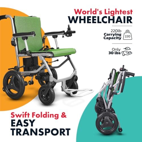 MaritSA World's Lightest Folding Electric Wheelchair - Weighs only 30 lbs - 12 mi Cruise Range - Detachable Battery - Serviced from USA 5
