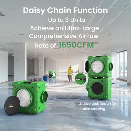 Waykar 550 CFM Air Scrubber for Commercial, Industrial, Home - Purifier, Negative Air Machine, HEPA Scrubber for Water Damage Restoration, with 3 Stage Filtration, MERV-10 Filter, HEPA/Carbon Filter 5
