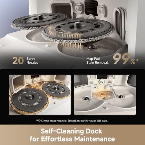 DREAME L40s Ultra Robot Vacuum and Mop, 19,000Pa Suction, Auto-Empty, Mop Self-Cleaning, 100% Detangling DuoBrush, Extending Mops and Side Brush, 1.57in Obstacle Clearing, App & Voice Control (White) 6