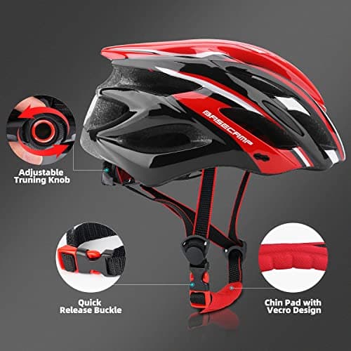 Basecamp Bike Helmet for Men Women with LED Safety Light Removable Sun Visor Lightweight Bicycle Helmet Adjustable Breathable Mountain & Road Cycling Helmets for Adult (BC-10) 7