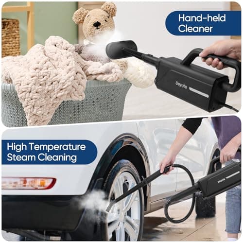 Seyola Steam Mop for Floor Cleaning, Steam Cleaner for Home with Handheld 6-in-1 Multi-function Attachments for Hardwood Floors, Clothes,Windows,Tiles Grout,Furniture,Carpet Cleaning 6