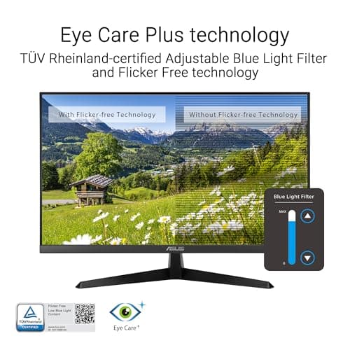 ASUS 27” 4K Eye Care Monitor (VY27UQ) - UHD (3840 x 2160), IPS, HDR10, Adaptive Sync, Eye Care Plus, Display Port, HDMI, Speaker, DisplayWidget, Blue Light Filter, Flicker Free, 3yr Warranty 8