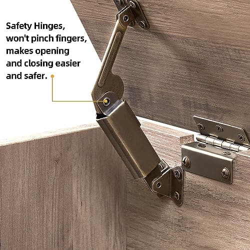 GAOMON Storage Chest, Lift Top Storage Trunk with 2 Safety Hinges, Barn Style Organizer, Wooden Entryway Bench with Seat Cushion, Large Storage Chest for Entryway, Bedroom, Living Room 6